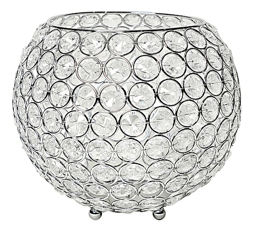 Elegant Designs Elipse Crystal Bowl, 6-3/4" x 8",