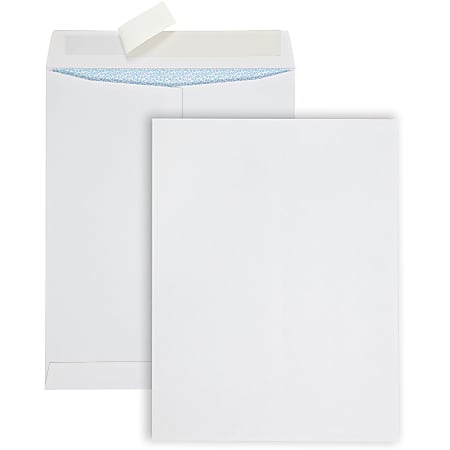 Quality Park Redi Strip Security Mailing Envelopes - Multipurpose - #13 1/2 - 10" Width x 13" Length Diameter - Peel Strip - White - 100 / Box