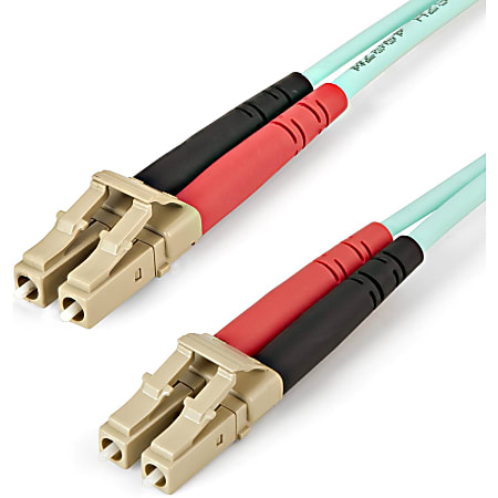 StarTech.com Aqua OM4 Duplex Multimode Fiber - 16 ft / 5m - 100 Gb - 50/125 - OM4 Fiber - LC to LC Fiber Patch Cable - 16.40 ft Fiber Optic Network Cable for Network Device, Transceiver - 100 Gbit/s - 50/125 µm - Aqua