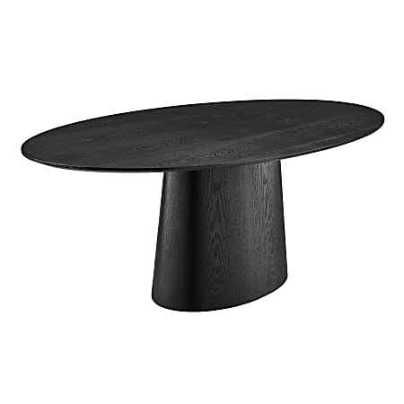 Eurostyle Deodat Oval Dining Table, 30"H x 78-1/2"W x 43-1/2"D, Matte Black