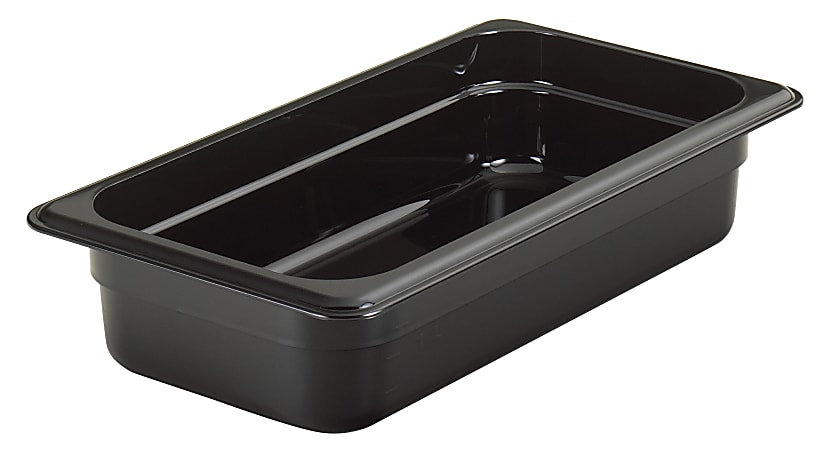 Cambro H-Pan High-Heat GN 1/3 Food Pans, 2"H x 6-15/16"W x 12-3/4"D, Black, Pack Of 6 Pans