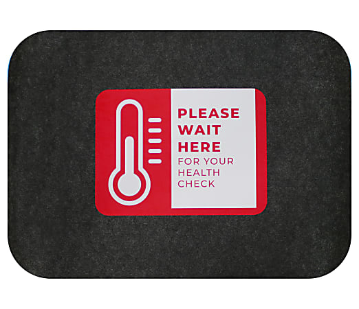 M + A Matting Sure Stride Impressions Mats, Health Check, 17" x 23-1/2", Smoke, Pack Of 6 Mats