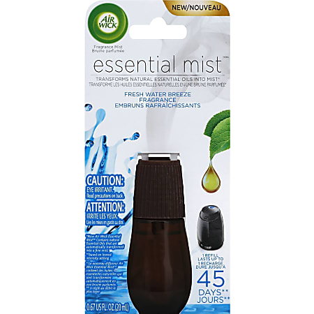 Air Wick Essential Mist Scented Diffuser Oil Refill - Oil - 0.7 fl oz (0 quart) - Fresh Water Breeze - 45 Day - 1 Each - Long Lasting