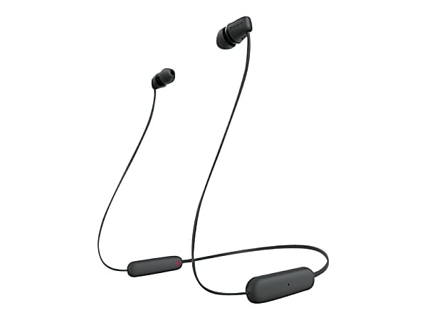 Sony WI-C100 - Earphones with mic - in-ear - neckband - Bluetooth - wireless - black