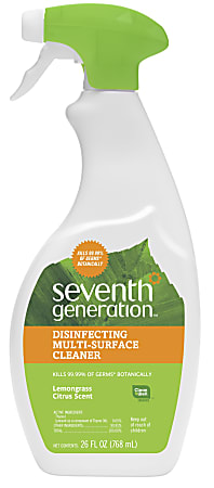 Seventh Generation™ Disinfecting Multi-Surface Spray Cleaner, Lemongrass & Thyme Scent, 26 Oz Bottle