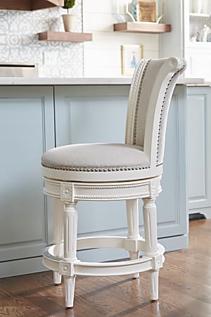 New Ridge Home Goods Chapman Swivel Counter Stool Alabaster White
