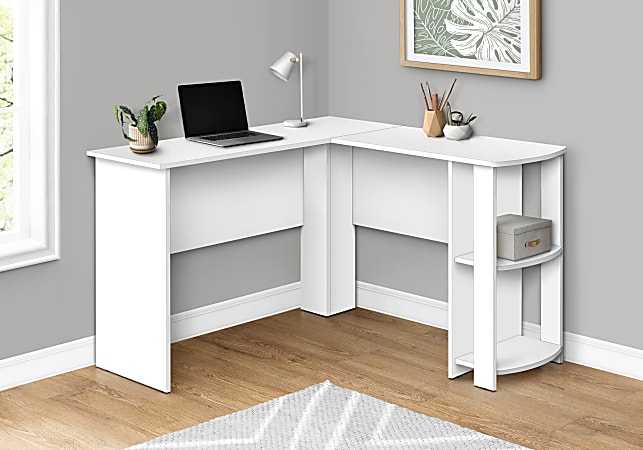 Monarch l shaped desk white discount