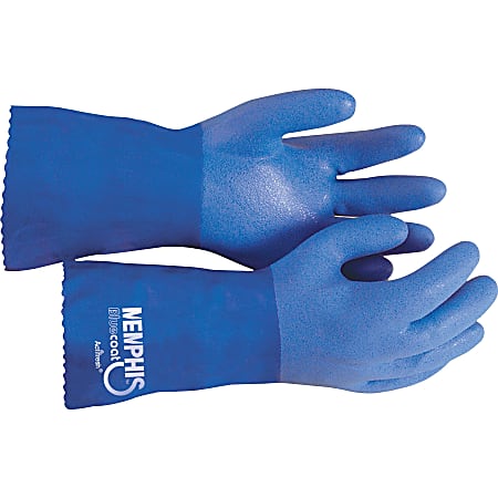 R3® Safety Blue Coat Seamless Gloves, Blue