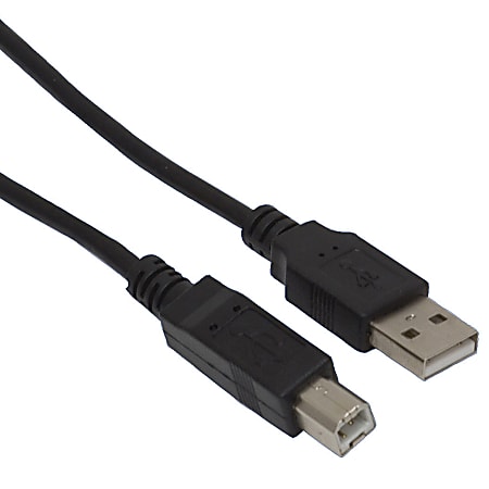 Ativa® USB 2.0 Printer Cable, 6ft, Black, 26855