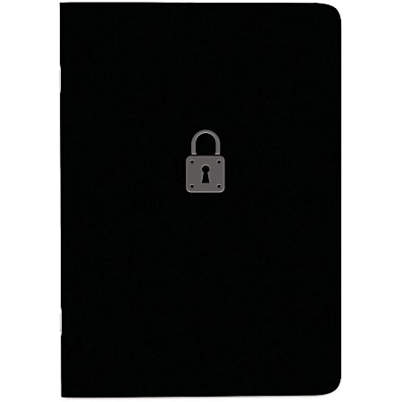 Rediform Password Notebook - 64 Pages - Sewn - 0.40" x 3.5"5" - Black Cover - Compact, Flexible Cover, Bilingual Format, Note Section - Recycled - 1 Each