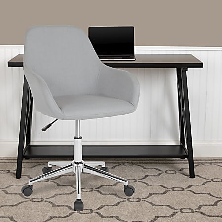 Flash Furniture Cortana Home And Office Mid-Back Office Chair, Fabric, Light Gray
