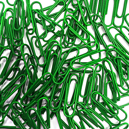 JAM Paper® Paper Clips, 1-1/8", Green, Carton Of 50,000 Clips