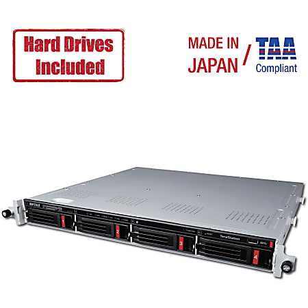 Buffalo TeraStation 3410RN Rackmount 8 TB NAS Hard Drives Included (2 x 4TB) - Annapurna Labs Alpine AL-212 Dual-core (2 Core) 1.40 GHz - 4 x HDD Supported - 2 x HDD Installed - 8 TB Installed HDD Capacity - 1 GB RAM DDR3 SDRAM - Serial ATA/600 Controller