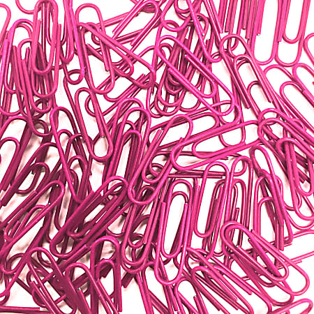 JAM Paper® Paper Clips, 1-1/8", 10-Sheet Capacity, Pink, Carton Of 50,000 Clips