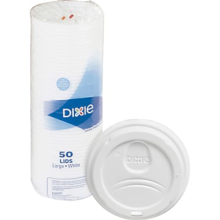 Dixie PerfecTouch Hot Cup Lids For 10 12 And 16 Oz Cups White Pack Of 50  Lids - Office Depot