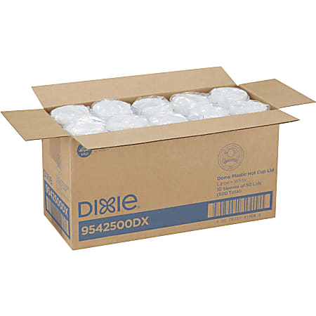 Dixie PerfecTouch Hot Cup Lids For 10 12 And 16 Oz Cups White Pack