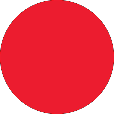 Removable Round Color Inventory Labels, DL613G, 2" Diameter, Fluorescent Red, Pack Of 500
