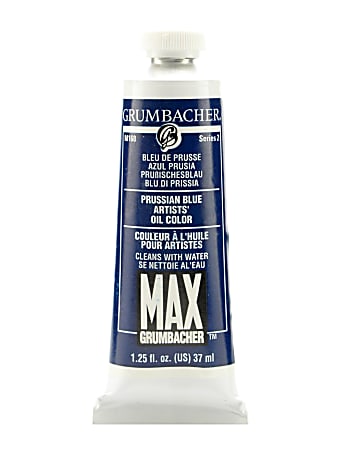 Grumbacher Max Water Miscible Oil Colors, 1.25 Oz, Prussian Blue, Pack Of 2