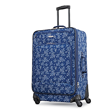 American Tourister Fieldbrook XLT 4 Piece Luggage Set Blue Floral Office Depot