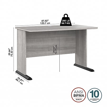 Bush Business Furniture Studio A 48 W Computer Desk Platinum Gray