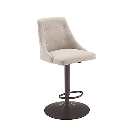 Powell Bellinger Adjustable Bar Stool, Beige/Dark Bronze