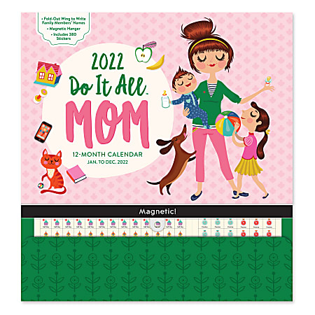 Orange Circle Studio™ Do It All Monthly Wall Calendar, 12-7/8" x 12", FSC® Mixed, Mom, January To December 2022