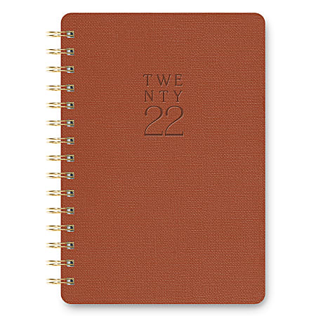 Orange Circle Studio™ Agatha Weekly/Monthly Planner, 8-1/4" x 5-3/4", Brown, January To December 2022