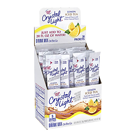 Crystal Light On-The-Go Sugar-Free Drink Mix, Iced Tea, 0.08 Fl Oz, 30 Packets Per Box, Pack Of 2 Boxes