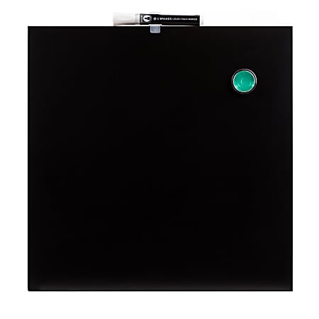 U Brands® Unframed Magnetic Chalkboard, 14" x 14", Black