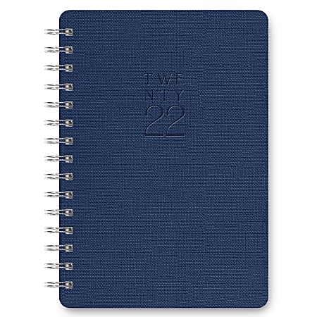 Orange Circle Studio™ Agatha Weekly/Monthly Planner, 8-1/4" x 5-3/4", Oxford Blue, January To December 2022