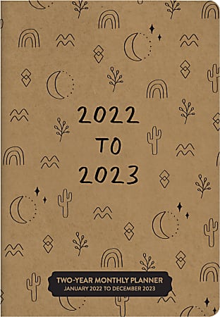 Orange Circle Studio™ 24-Month Monthly Pocket Planner, 6-1/2" x 4-1/2", Kraft, January 2022 To December 2023