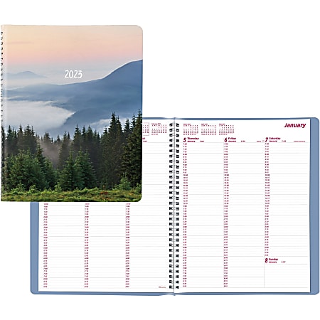 Brownline Brownline Soft Cover Appointment Book - Weekly - 12 Month - January 2022 till December 2022 - Twin Wire - Nature's Hues - Time Zone, Durable Cover, Wear Resistant, Tear Resistant, Six Month Reference, Soft Cover - 1 Each