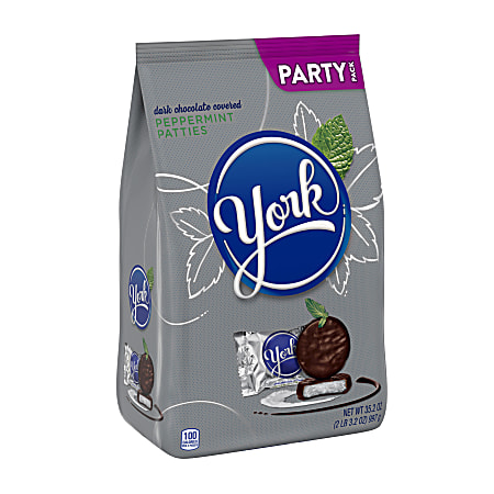 York Dark Chocolate Peppermint Patties 35.2 Oz Bag - Office Depot