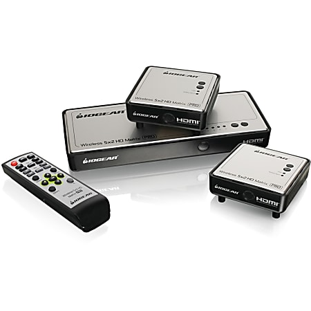 IOGEAR Long Range Wireless 5x2 HDMI Matrix PRO with 1 Additional Receiver - 1920x 1080 - Full HD - 5x 3 - GWHDMS52MBK2