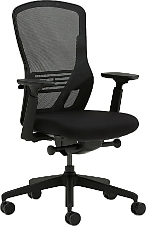 Allermuir Ousby Ergonomic Fabric Mid-Back Task Chair, Slate/Black