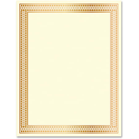 Geographics Traditional Award Certificates - 24 lb Basis Weight - 8.5" Width - Laser, Inkjet Compatible - Gold - 100 / Pack