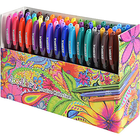 Zebra Doodlerz Gel Stick Pens Pack Of 60 Bold Point 1.0 mm