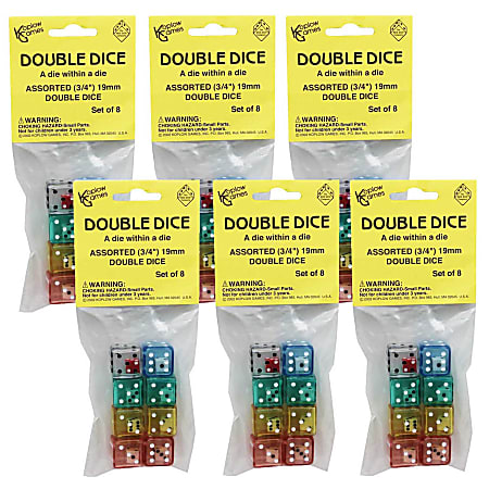 Koplow Games 8-Piece Double Dice Set, Pack Of 6 Sets