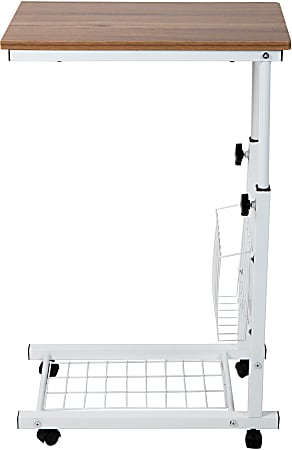 Mind Reader 19"W Height-Adjustable Laptop Desk, Brown/White
