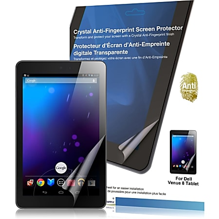 Green Onions Supply Crystal Anti-Fingerprint Screen Protector for Dell Venue 8 Android Tablet
