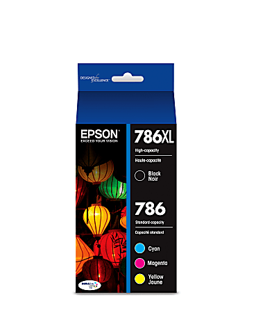 Epson® 786XL Black/786 DuraBrite® Cyan; Magenta; Yellow High-Yield Ink Cartridges, Pack Of 4, T786XL-BCS
