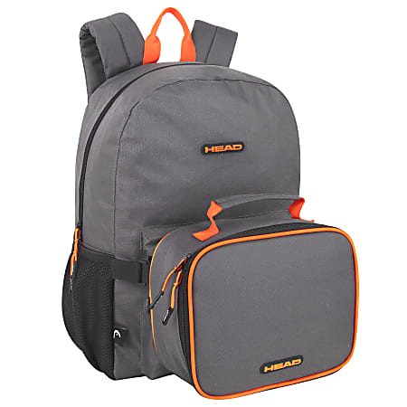 Head Backpack and Lunch Bag Set, Grey