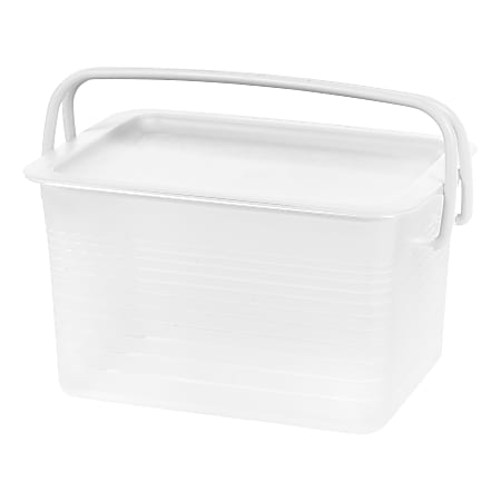 IRIS Stacking Storage Baskets, 15-3/4" x 10-7/8" x 8-3/4", Clear, Pack Of 4 Baskets