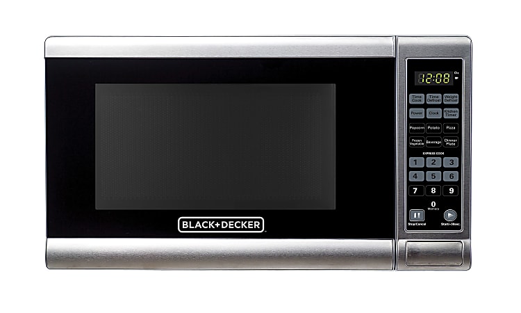 Black+Decker EM720CFO-PM 0.7 Cu Ft Digital Microwave, Stainless Steel