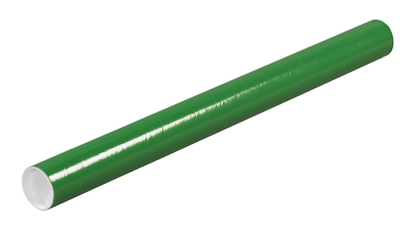 Office Depot® Brand Color Mailing Tubes With Plastic Endcaps, 2" x 6", Green, Pack Of 50