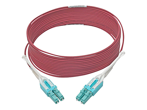 Tripp Lite 10 Gb Duplex Multimode 50/125 OM4 LSZH Fiber Patch Cable (LC/LC), Push/Pull Tabs, Magenta, 5 m (16 ft.)