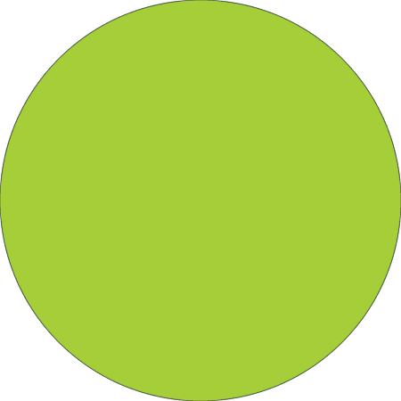 Tape Logic® Removable Round Color Inventory Labels, DL615J, 4", Fluorescent Green, Pack Of 500
