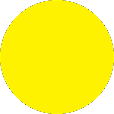 Tape Logic® Removable Round Color Inventory Labels, DL615L, 4", Fluorescent Bright Yellow, Pack Of 500