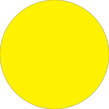 Removable Round Color Inventory Labels, DL615L, 4" Diameter, Fluorescent Bright Yellow, Pack Of 500