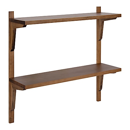 Kate and Laurel Meridien Wood Wall Shelves, 24”H x 24”W x 8”D, Rustic Brown